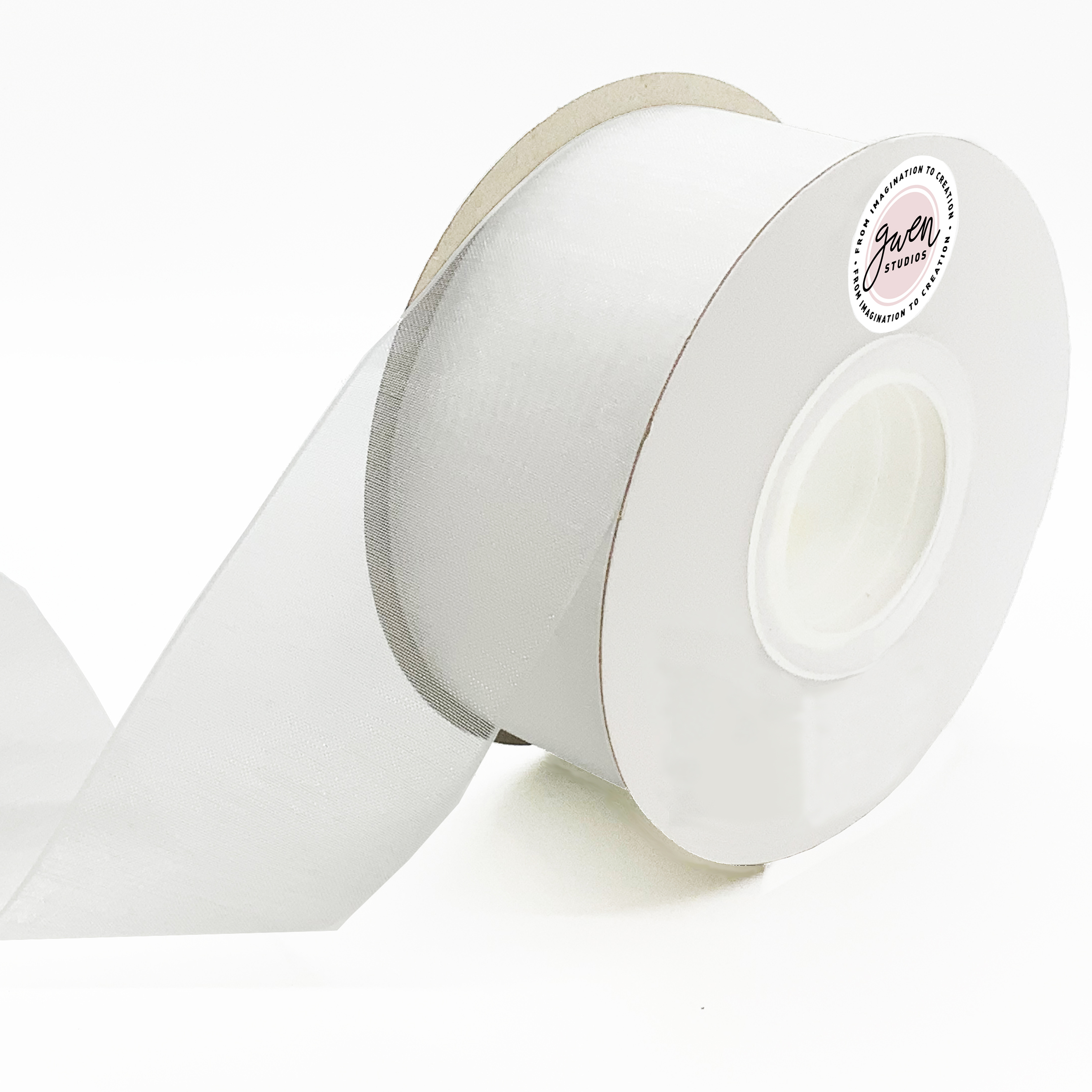 White Sheer Organza Ribbon for Crafts and Wedding, 1.5 x 50 Yards